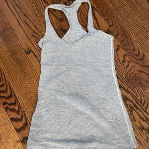 Lululemon size 4 Cool Racerback tank in grey and white